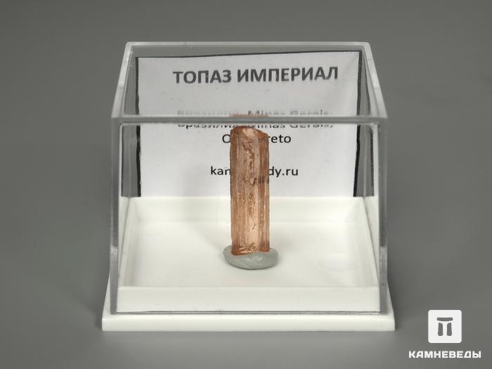Топаз Империал, кристалл в пластиковом боксе 2,2х0,4х0,4 см, 2737, фото 2
