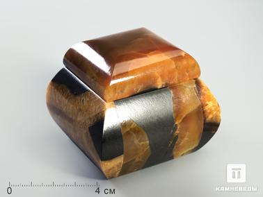 Симбирцит. Шкатулка из симбирцита, 6,8х6,4х6,1 см