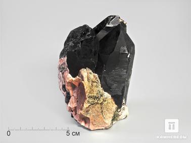 Морион (чёрный кварц), Микроклин. Сросток кристаллов мориона с микроклином, 8,8х6,2х6 см