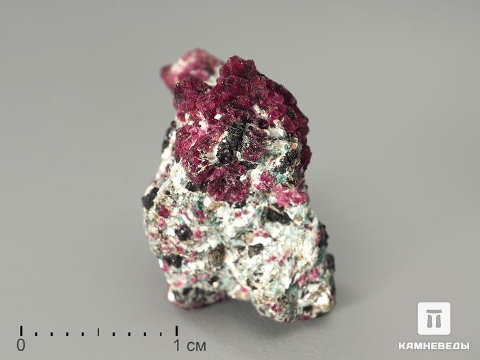 Кристаллы корунда красного в кристаллическом сланце, 1,6х1,3х1 см, 3248, фото 1