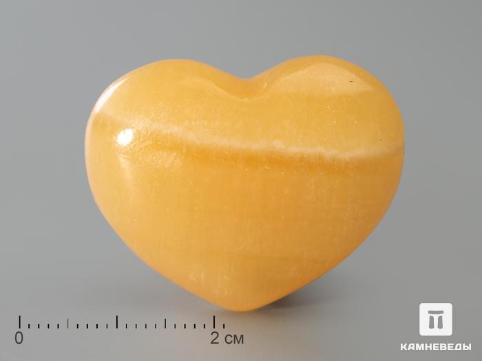 Сердце из апельсинового кальцита, 3,2х2,6х1,2 см, 3286, фото 1