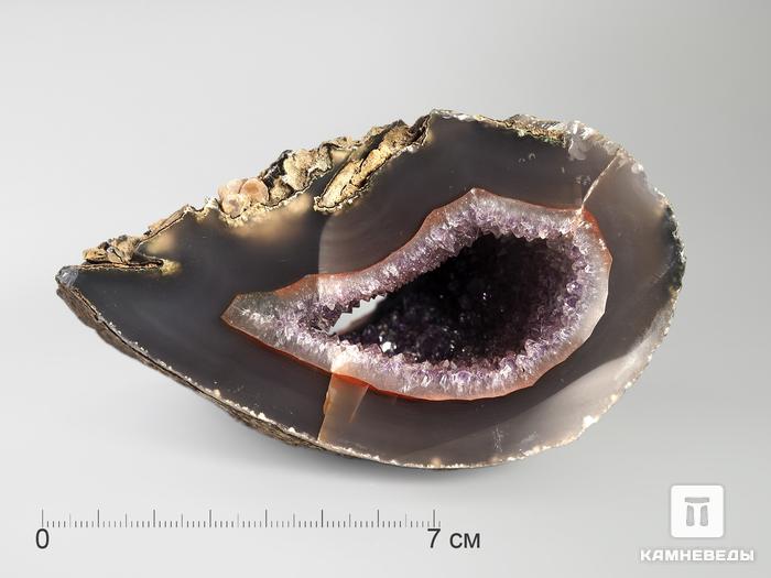 Жеода агата с кристаллами аметиста, 12х11х6,6 см, 3299, фото 3