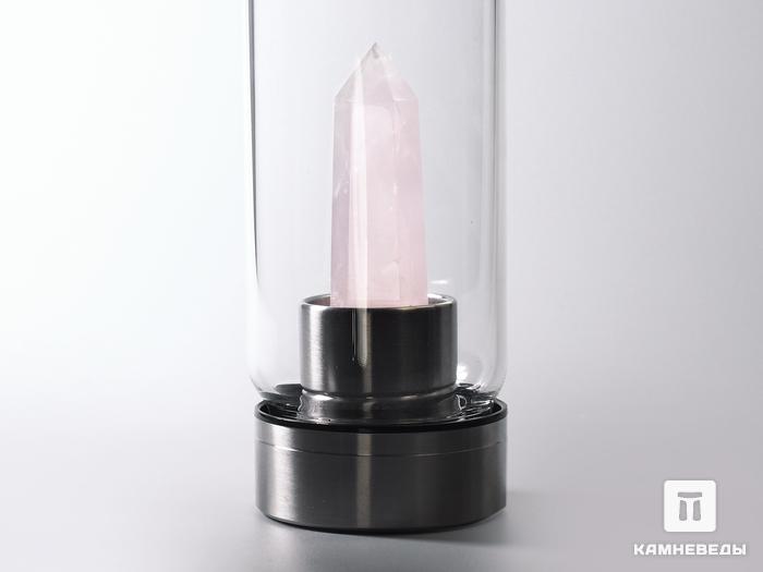 Бутылка для воды с кристаллом розового кварца, 3399, фото 2