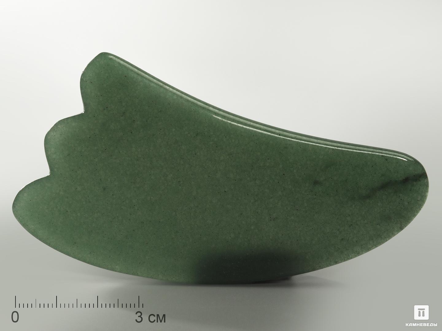 Массажёр для лица Гуаша из зеленого авантюрина, 10х5,3 см фуксит с кианитом 10х5 5 см