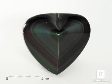 Обсидиан. Сердце из радужного обсидиана, 7,8х7,3х5,1 см