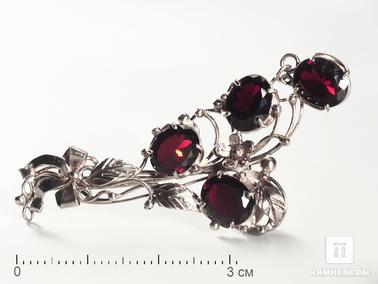 Гранат, Альмандин. Брошь с гранатом, огранка