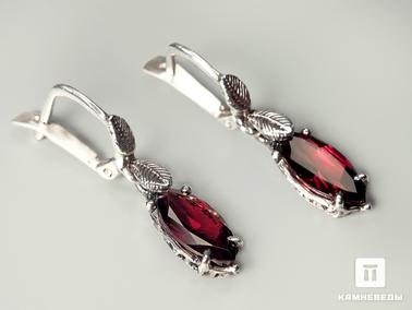 Гранат, Альмандин. Серьги с альмандином (гранатом), огранка