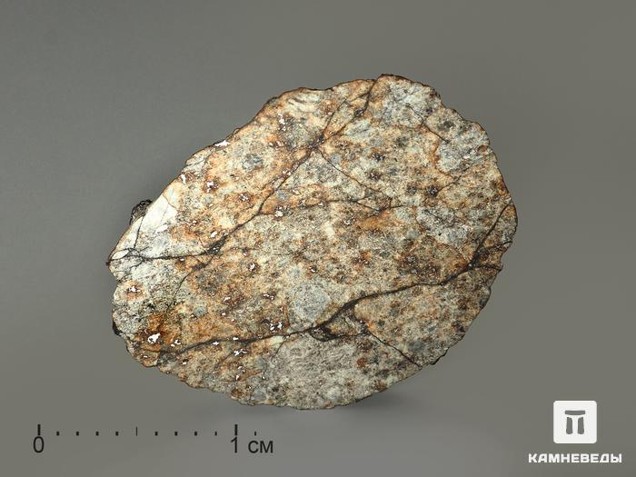 Метеорит Челябинск LL5, пластина 2,1х1,7х0,2 см, 4004, фото 1
