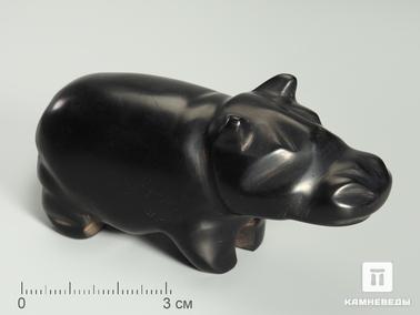 Гагат. Бегемот из гагата, 7,5х3,7х3 см
