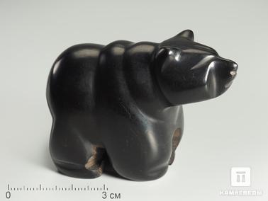 Гагат. Медведь из гагата, 6х4х2,8 см