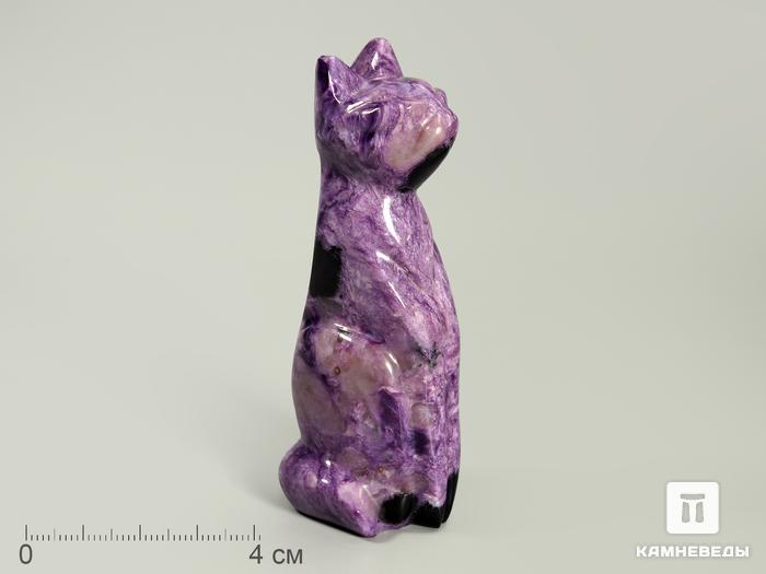 Кошка из чароита, 8,1х3,1х2,3 см, 4194, фото 1