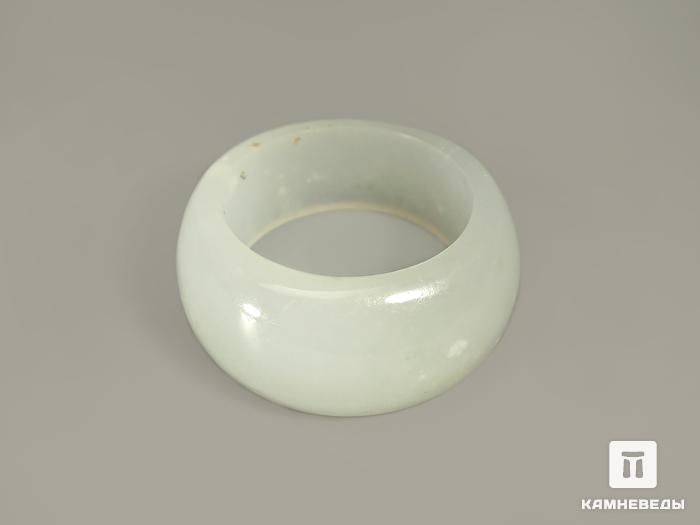 Кольцо из белого нефрита, ширина 7-10 мм, 4315, фото 1