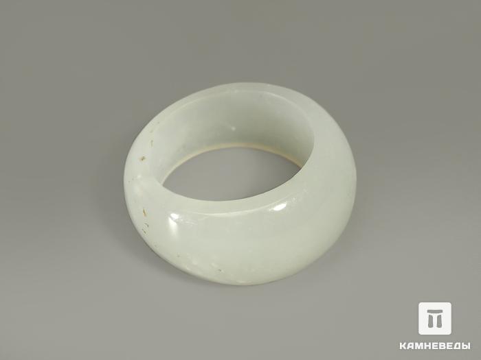Кольцо из белого нефрита, ширина 7-10 мм, 4315, фото 2