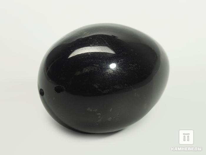 Яйцо из чёрного нефрита с отверстием для йони (тренировки интимных мышц), 4,1х2,9 см, 4362, фото 1