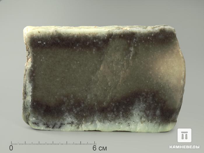 Нефрит моховой, полированный срез 12,5х8х1,3 см, 4397, фото 1