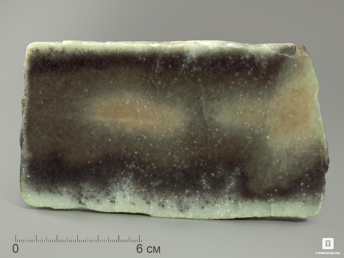 Нефрит моховой, полированный срез 14х8 см подсвечник кристофф 2 лиловый 14х8 5 см
