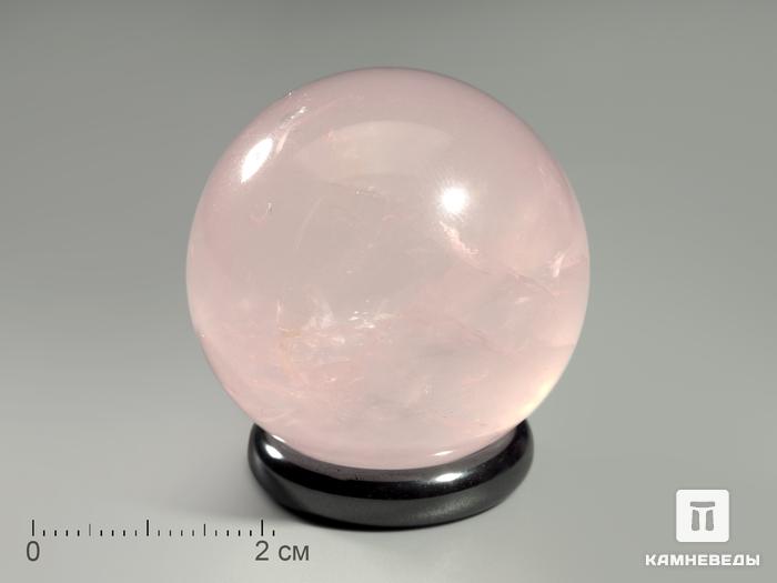 Шар из розового кварца, 34-35 мм, 21-60/2, фото 2