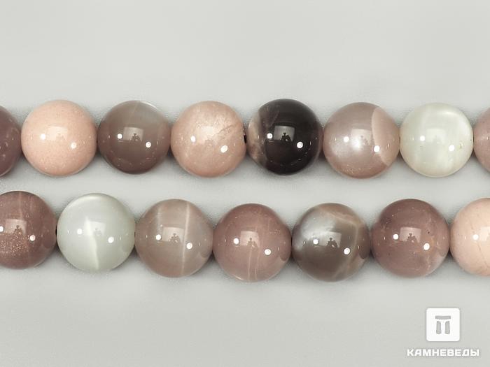 Бусины из лунного камня (адуляра), 33 шт. на нитке, 12-13 мм, 4584, фото 1