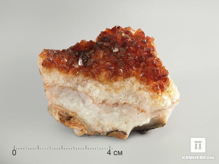 Цитрин (аметист облагороженный), друза 6,5х4,3х4,1 см, 4847, фото 1