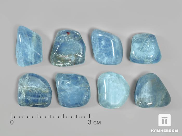 Аквамарин (берилл голубой), галтовка 1-1,5 см, 4845, фото 1
