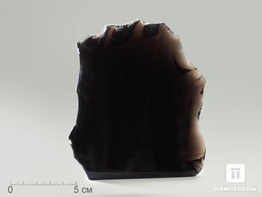 Обсидиан. Срез обсидиана (обсидиановое зеркало), 14х14х3,5 см