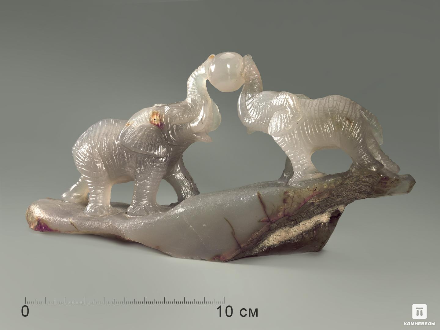 Слоны из агата, 20х9,9х5,7 см, 4997, фото 1