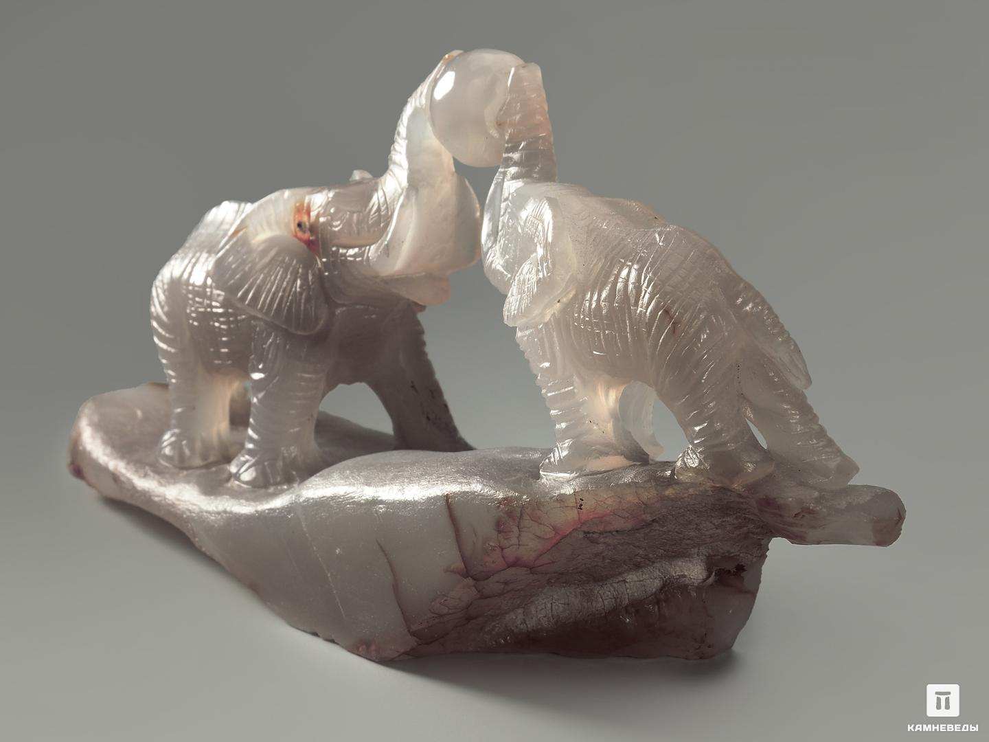 Слоны из агата, 20х9,9х5,7 см, 4997, фото 3