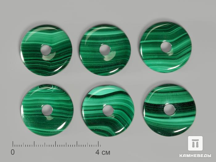 Кулон диск из малахита, 2,5 см, 4955, фото 4