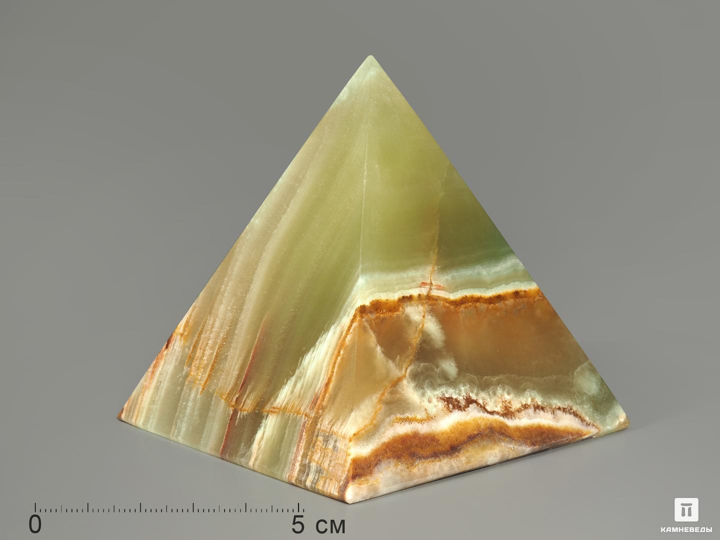 Пирамида из мраморного оникса, 7,5х7,5 см шар из мраморного медового оникса 59 мм