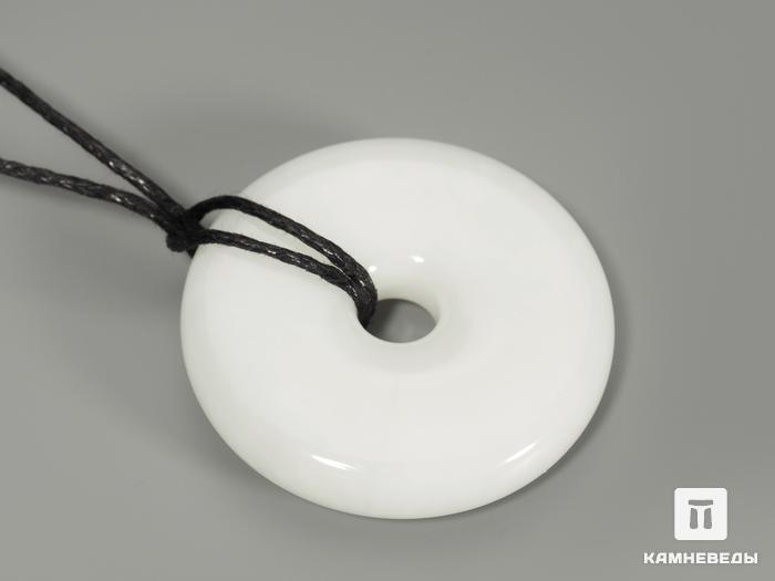Кулон диск из белого нефрита, 3,1х0,6 см, 5238, фото 2