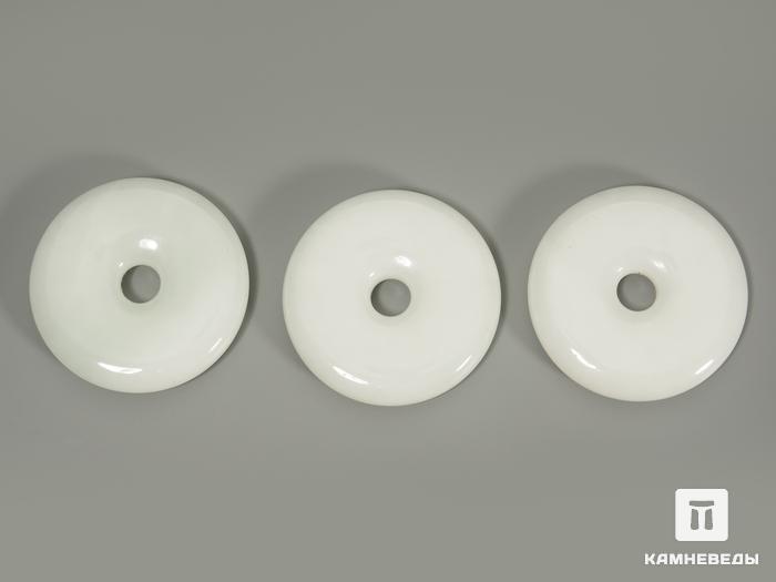 Кулон диск из белого нефрита, 3,1х0,6 см, 5238, фото 3