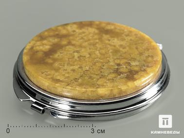 Симбирцит. Зеркало с симбирцитом, 6,6х6,2х1,3 см