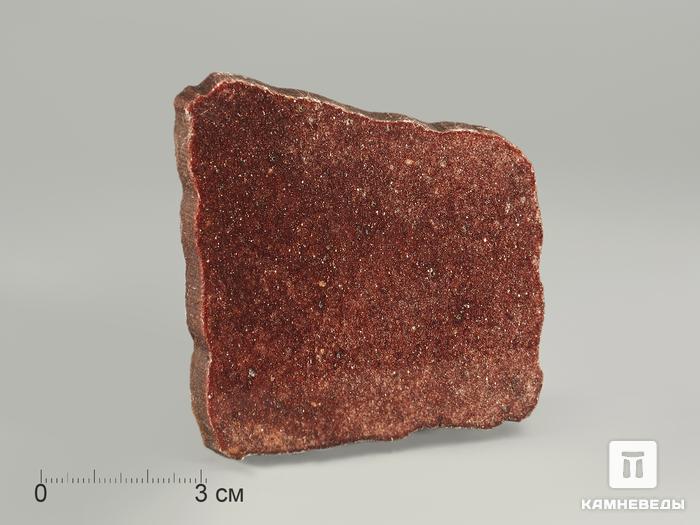 Авантюрин красный, полированный срез 7-8 см, 5424, фото 1