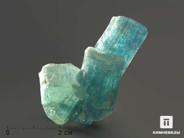 Аквамарин (голубой бериллл), сросток кристаллов 5х3,5х2,2 см, 5465, фото 1