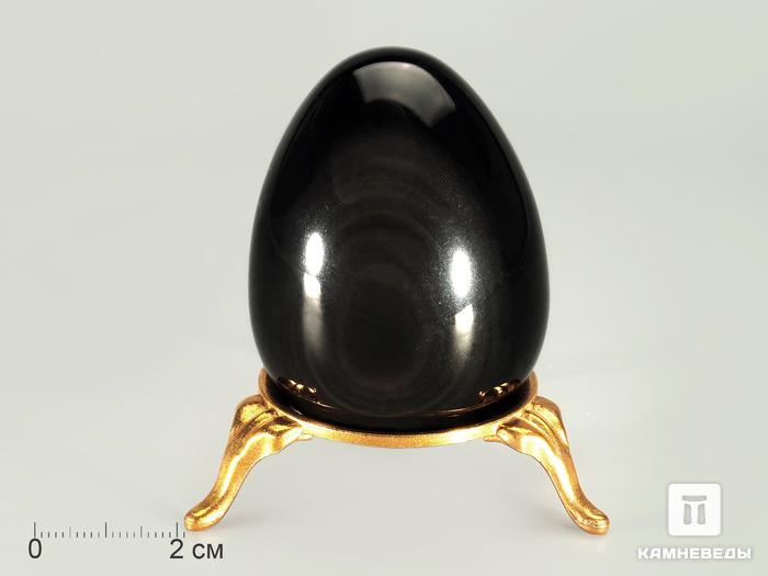 Яйцо из радужного обсидиана, 5,9х4,4 см, 332, фото 1