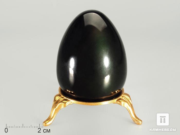 Яйцо из радужного обсидиана, 6х4,4 см, 333, фото 1