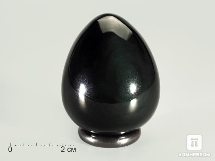 Яйцо из радужного обсидиана, 4,9х3,7 см, 5630, фото 1