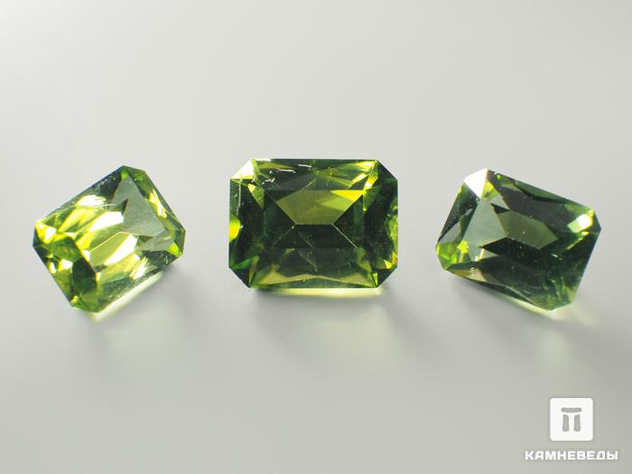 Хризолит (оливин), комплект огранки из 3 камней (5,5 ct), 5438, фото 1