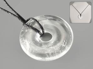 Кулон диск из горного хрусталя (кварца), 3 см