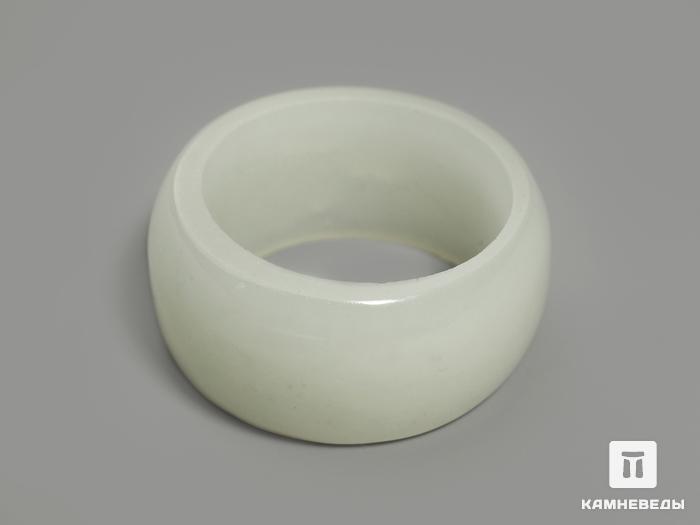 Кольцо из белого нефрита, ширина 10-11 мм, 5982, фото 1