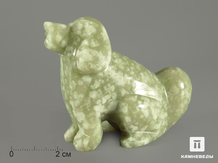 Собака из светлого нефрита, 7х5,6х3,4 см, 5917, фото 1