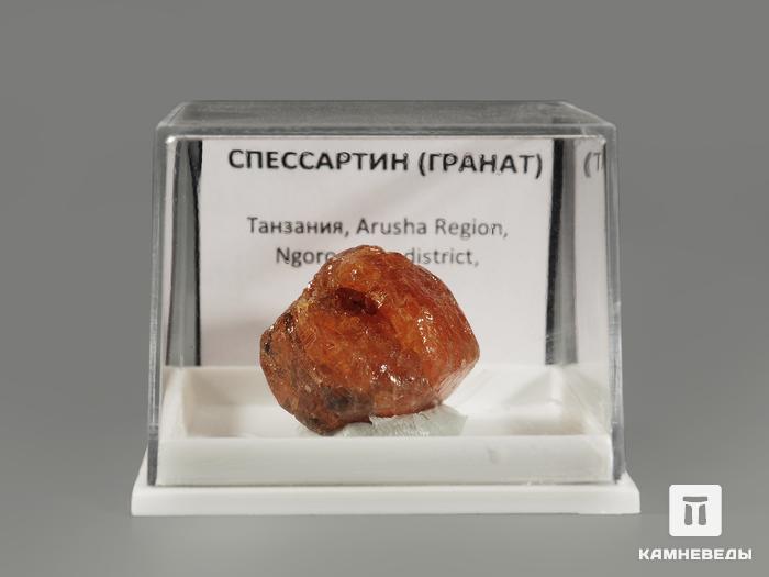 Спессартин (гранат) в пластиковом боксе, кристалл 1,9х1,8х1,7 см, 5809, фото 2