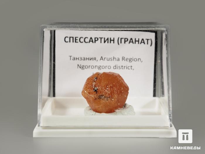 Спессартин (гранат) в пластиковом боксе, кристалл 1,7х1,5х1,4 см, 5808, фото 2