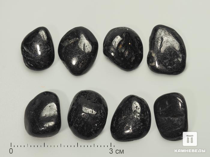Шерл (чёрный турмалин), галтовка 1-1,5 см, 6216, фото 1