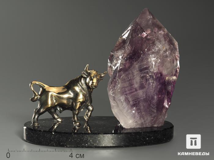 Композиция «Бык» с кристаллом аметиста, 10х8,8х5,3 см, 6231, фото 1