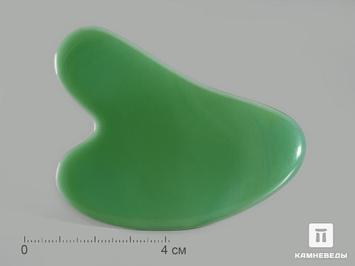 Массажёр для лица Гуаша из зеленого кварца, 7,8х5 см, 6276, фото 1