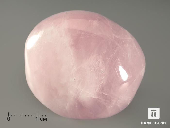 Розовый кварц, полированная галька 4,5-5,5 см (50-60 г), 370, фото 1