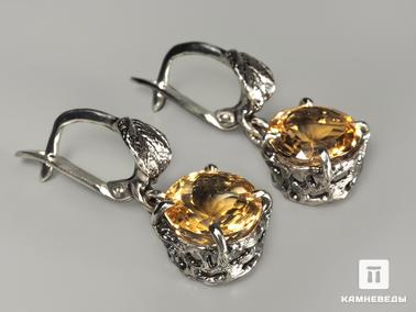 Цитрин. Серьги с цитрином, огранка