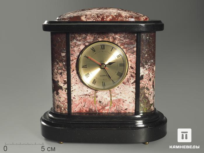 Настольные часы из яшмы и долерита, 18,5х18х10 см, 6169, фото 1