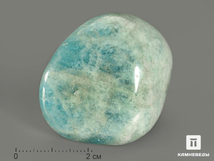 Аквамарин (голубой берилл), полированная галька 4,5х3,2х2,2 см, 6317, фото 1